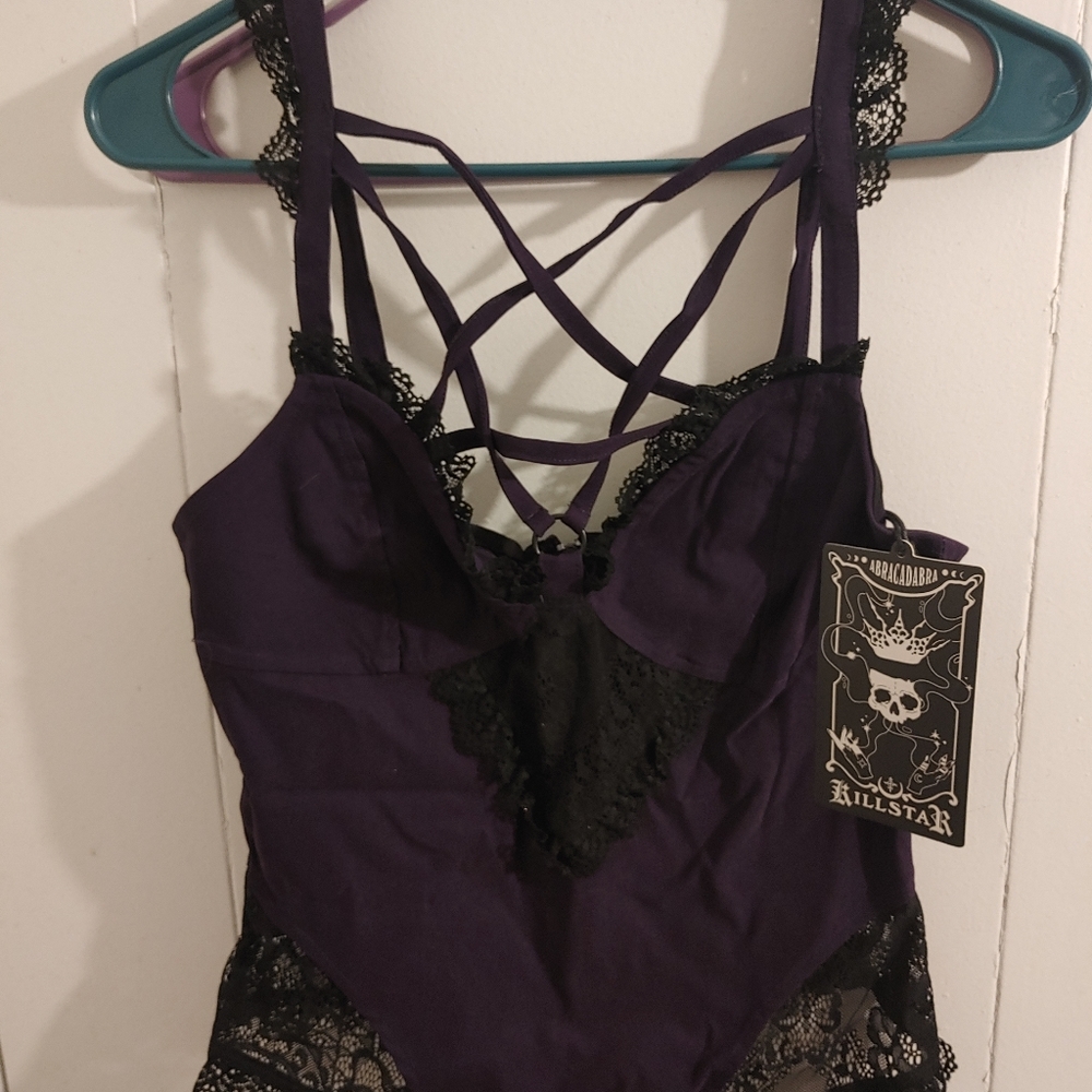 Killstar Lydia Harness Top NWT Plum Purple Pentagram